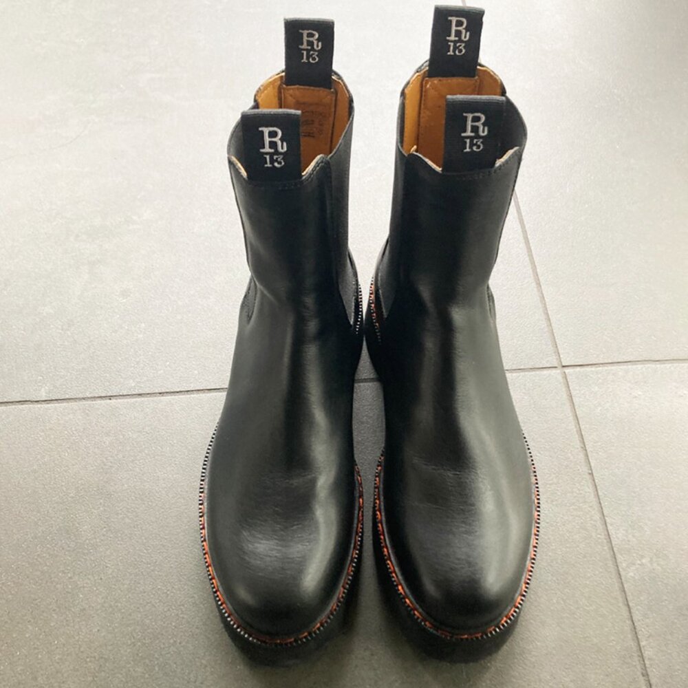 R13 Black single stack Chelsea boot size 39 NIB